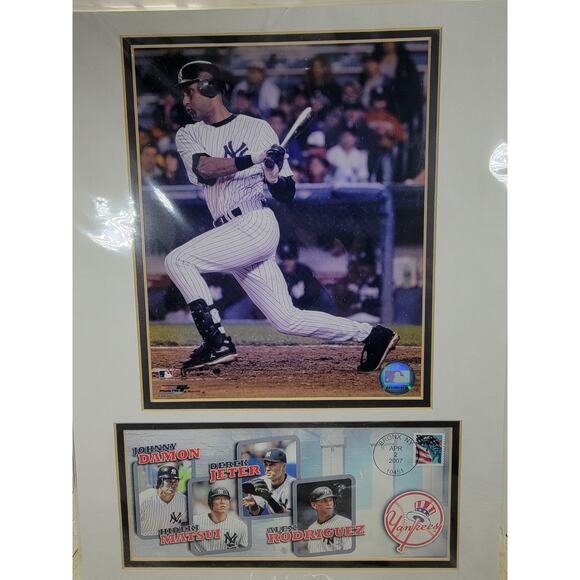 Derek Jeter Damon Jeter Matsui NY Yankees 2007 USPS Issue Team Stamp-Poster - Picture 8 of 9